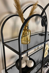 Dvostruka polica za knjige - crna, dimljena