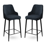 Set barskih stolica (2 komada) Enox - antracit, crna