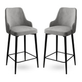 Set barskih stolica (2 komada) Enox - siva, crna