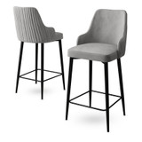 Set barskih stolica (2 komada) Enox - siva, crna