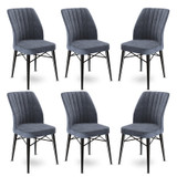 Set stolica (6 dijelova) Flex - Fume, crna