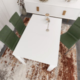 Jednostruki blagovaonski stol 120 - Sjajno bijeli