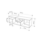 TV stalak Glis - safirni hrast, bijeli