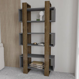 Polica za knjige Milano - Orah, Antracit Polica za knjige Milano - Orah, Antracit