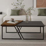 Set stolića za kavu Verona P0024623 - Antracit, Rustikalni orah