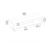 TV komoda Luga - siva, hrast