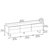 Natpis za TV stalak - crni, hrastov
