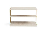 Pomoćni stolić Lifon - zlatni, travertin