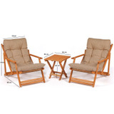 Vrtni stol i stolice (3 komada) My007 - smeđi