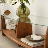 TV komoda Surf - kestenjasta, prozirna