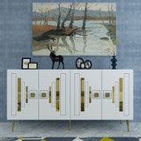 Konzola Seduna - bijela, zlatna