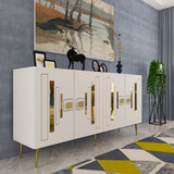 Konzola Seduna - bijela, zlatna