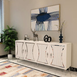 Konzola Tean - bijela, srebrna