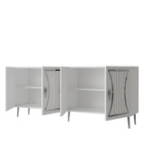 Konzola Tean - bijela, srebrna