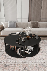 Set stolića za kavu Yin Yang 3 70 - crni