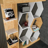 Polica za knjige Sueno - bijela, hrast