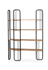 Polica za knjige Sierra - atlantski bor, crna