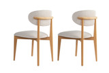 Set stolica (2 komada) Lionte - bijela, svijetli hrast