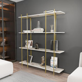 Mahovina za policu za knjige - bijela, zlatna