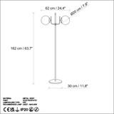 Podna lampa Rogovlje 13765 - Crno