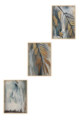 Dekorativna uokvirena MDF slika (3 komada) Huhu477 - 50 x 35