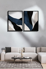 Dekorativna uokvirena slika (2 komada) Ersy2Lımodel39-Sıyah