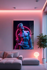 Dekorativno slikanje kaljenog stakla Hhlneon0017 - 50 x 70