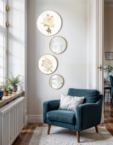 Dekorativni set slika i ogledala s okvirom od MDF-a (4 komada) Okrugli set ogledala - 0001