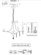 LUCERNA LUSTER/8 KROM