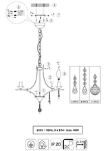 LUCERNA LUSTER/5 KROM