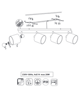 Tommy/4 spot lampa bijela