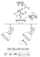 GINA SPOT LAMPA/2 NIKEL MAT