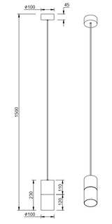 ROBIN VISILICA MAT MESING CRNO MAT,1XE27.