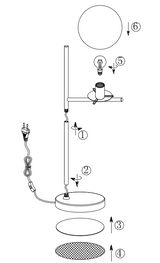PURE STOLNA LAMPA MESING MAT,1XE14