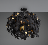 LEAVY PLAFONJERA BLACK MAT-GOLD 3XE14