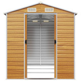 Vrtna kućica svijetlosmeđa 191x300x198 cm pocinčani čelik