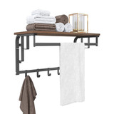 LOFT drvena polica s vješalicama za odjeću