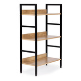 Moderna drvena polica s metalnim okvirom u LOFT stilu, 3 police ModernHome