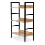 Moderna drvena polica s metalnim okvirom u LOFT stilu, 3 police ModernHome