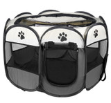 Univerzalni sklopivi ogradica, kavez za pse i mačke - sivi