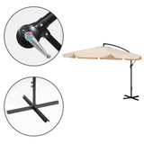 Veliki vrtni suncobran s konzolnim krakom, sklopivi 3,5 m, bež MultiGarden