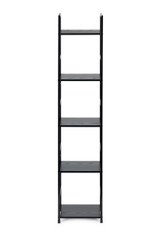 Moderna drvena polica, metalni okvir LOFT, 5 polica, crna ModernHome