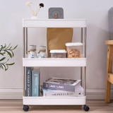 Plastični stalak za kupaonske police s 4 police i kotačićima