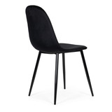 Set od 4 baršunaste stolice za blagovaonicu i dnevni boravak crne boje, ModernHome