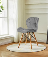 Set od 4 baršunaste blagovaonske i dnevne stolice sive boje, ModernHome