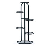 Moderni metalni stalak za cvijeće, 6 razina, crni
