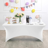 Univerzalna navlaka za stol za catering 180 cm 6FT bijela rastezljiva MultiGarden