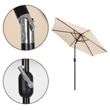 Veliki nagnuti vrtni suncobran s ručicom 270 cm bež boje MultiGarden