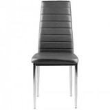 Stolice od eko kože za dnevni boravak i blagovaonicu, 4 kom. kromirane noge, sive