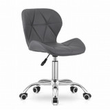 Uredska okretna stolica sa širokim naslonom, eko koža, krom, siva